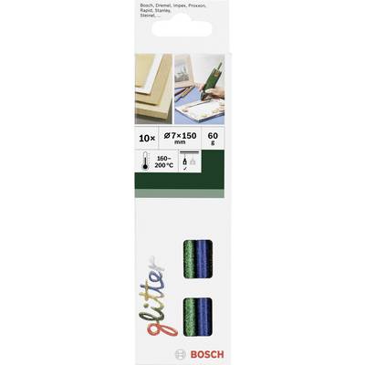 Vruće ljepljive patroni Bosch, 10 komada, Ø7x150 mm, 60 g, pogodni za temperature od 160–200 °C. Idealni za ručne radove.