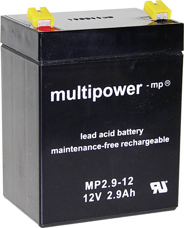 multipower MP2,9-12 A97275 olovni akumulator 12 V 2.9 Ah olovno-koprenasti (Š x V x D) 79 x 107 x 56 mm plosnati priključak 4.8 mm bez održavanja, nisko samopražnjenje