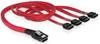 Delock tvrdi disk priključni kabel [1x muški konektor mini SAS (SFF-8087) - 4x SATA-utikač 7-polni] 0.50 m crvena