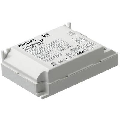 Elektronički Philips predspojni uređaj za fluorescentne cijevi, model HF-Performer II. Prikazuje tehničke specifikacije i dijagram spajanja.