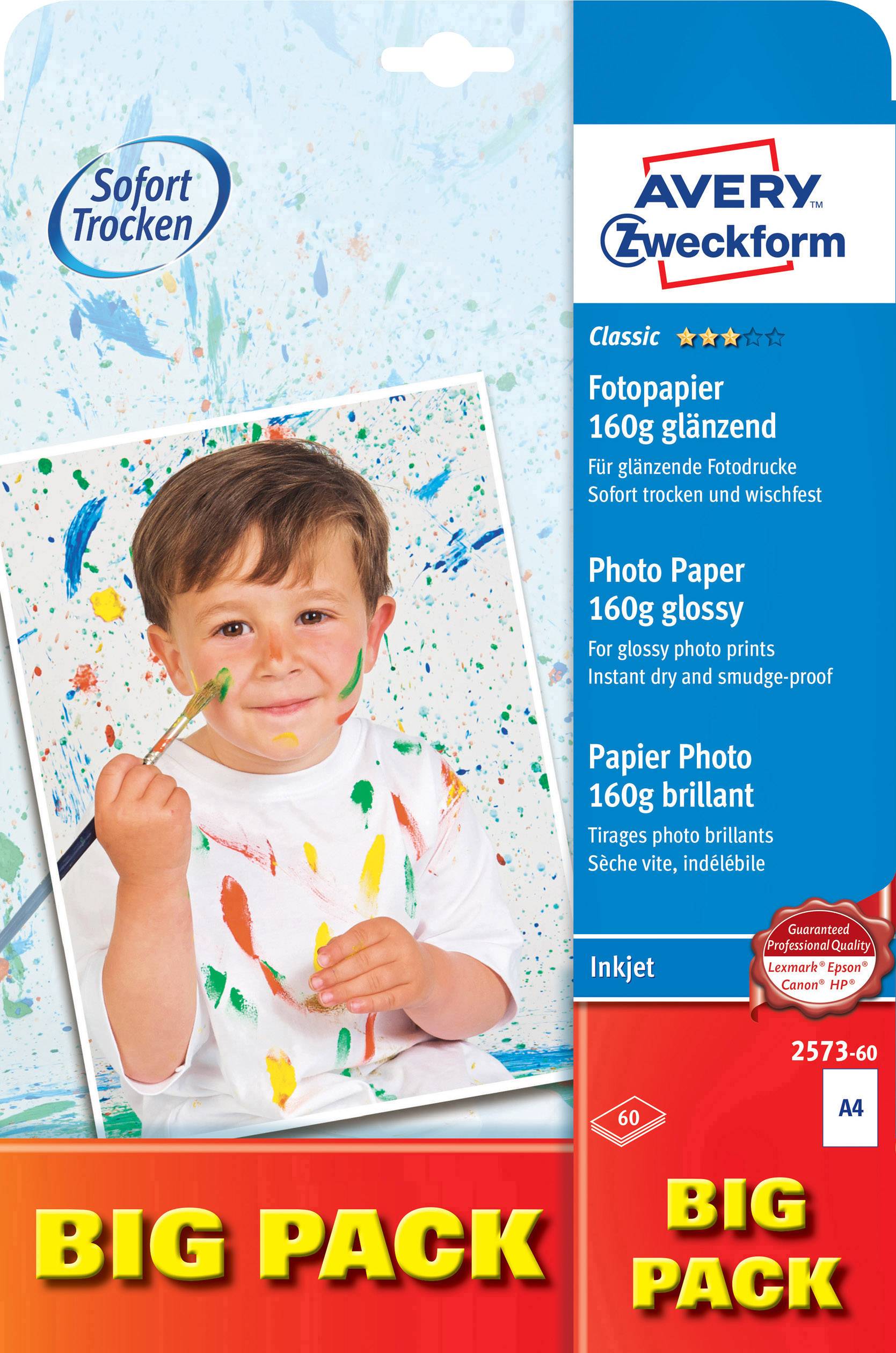 Avery-Zweckform Classic Photo Paper Inkjet 2573-60 foto papir DIN A4 160 g/m² 60 list sjajan