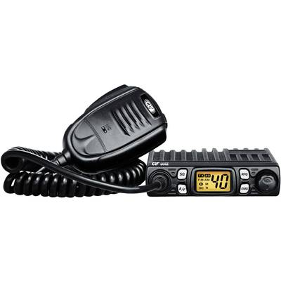 CB radio uređaj s ručnim mikrofonom. Display prikazuje broj kanala 40. Pogodan za komunikaciju u vozilu.