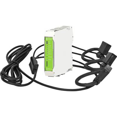 Bijelo-zeleni elektronički uređaj s nekoliko kabela, vjerojatno senzor ili mjerni instrument. Ima oznake: Pwr, Err, Log.