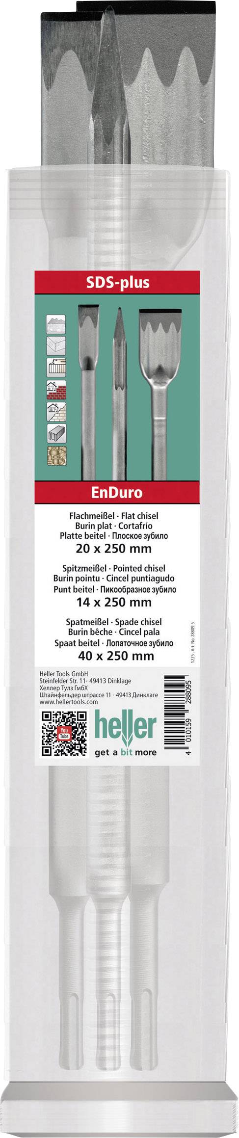 Heller 28814 9 Enduro Beitelset 3-delig Gezamenlijke lengte 250 mm SDS-Plus 1 stuk(s)
