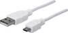 Manhattan USB kabel USB 2.0 USB-A utikač, USB-Micro-B utikač 1.00 m bijela UL certificiran 323987