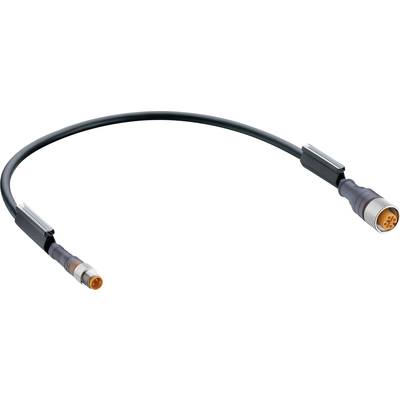 Crni spojni kabel s utikačem na oba kraja. Jedan kraj ima mali narančasti prsten na kontaktu.