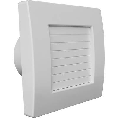Bijeli ventilacijski kanal pravokutnog okvira i horizontalnih lamela, idealan za ugradnju na zid u sustavima ventilacije.