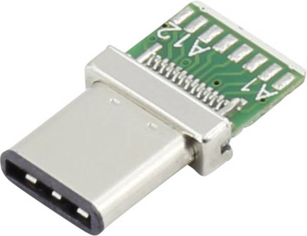 <br>  TRU COMPONENTS<br>  USB-C® konektor 3.1 s PCB-om<br>  ravni muški konektor<br>  <br>  Sadržaj: 1 St.<br>