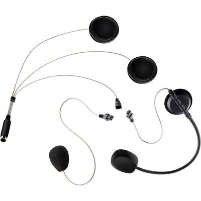 Motociklistički headset s dva zvučnika, mikrofonima i kabelima za komunikaciju tijekom vožnje.