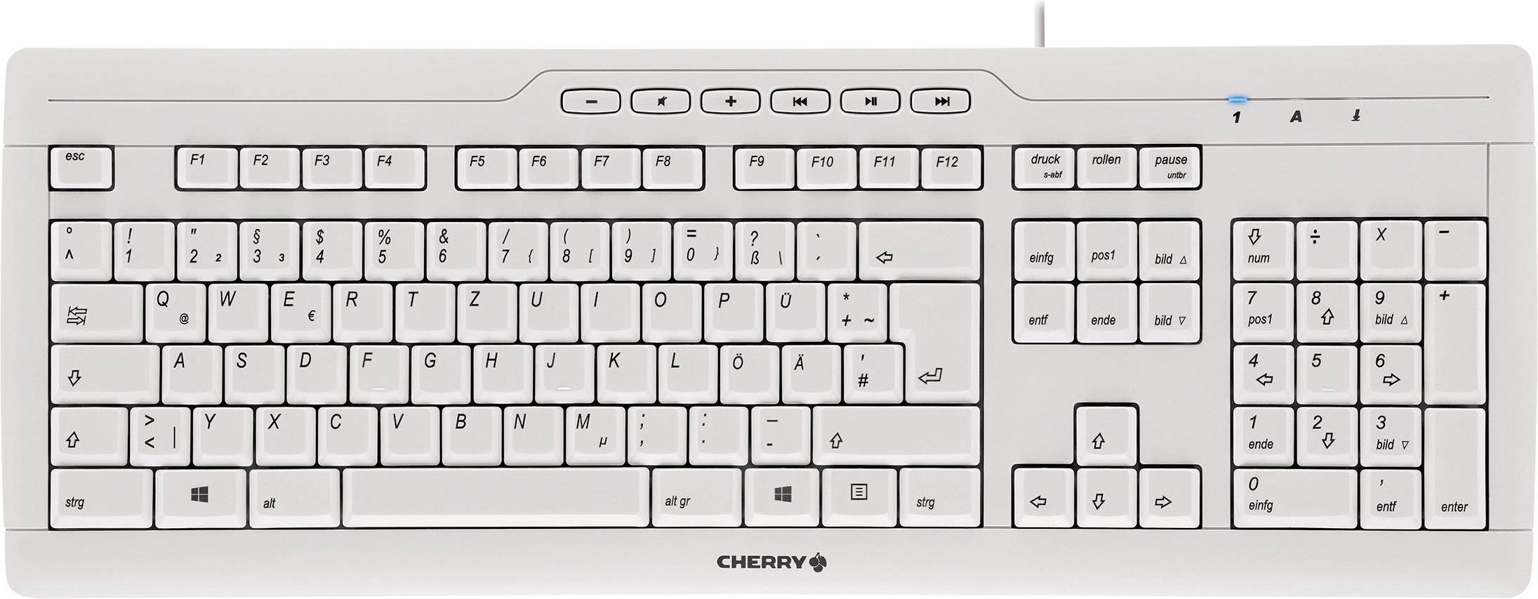 CHERRY USB tipkovnica švicarska, qwertz siva ergonomski, zaštita od prskanja