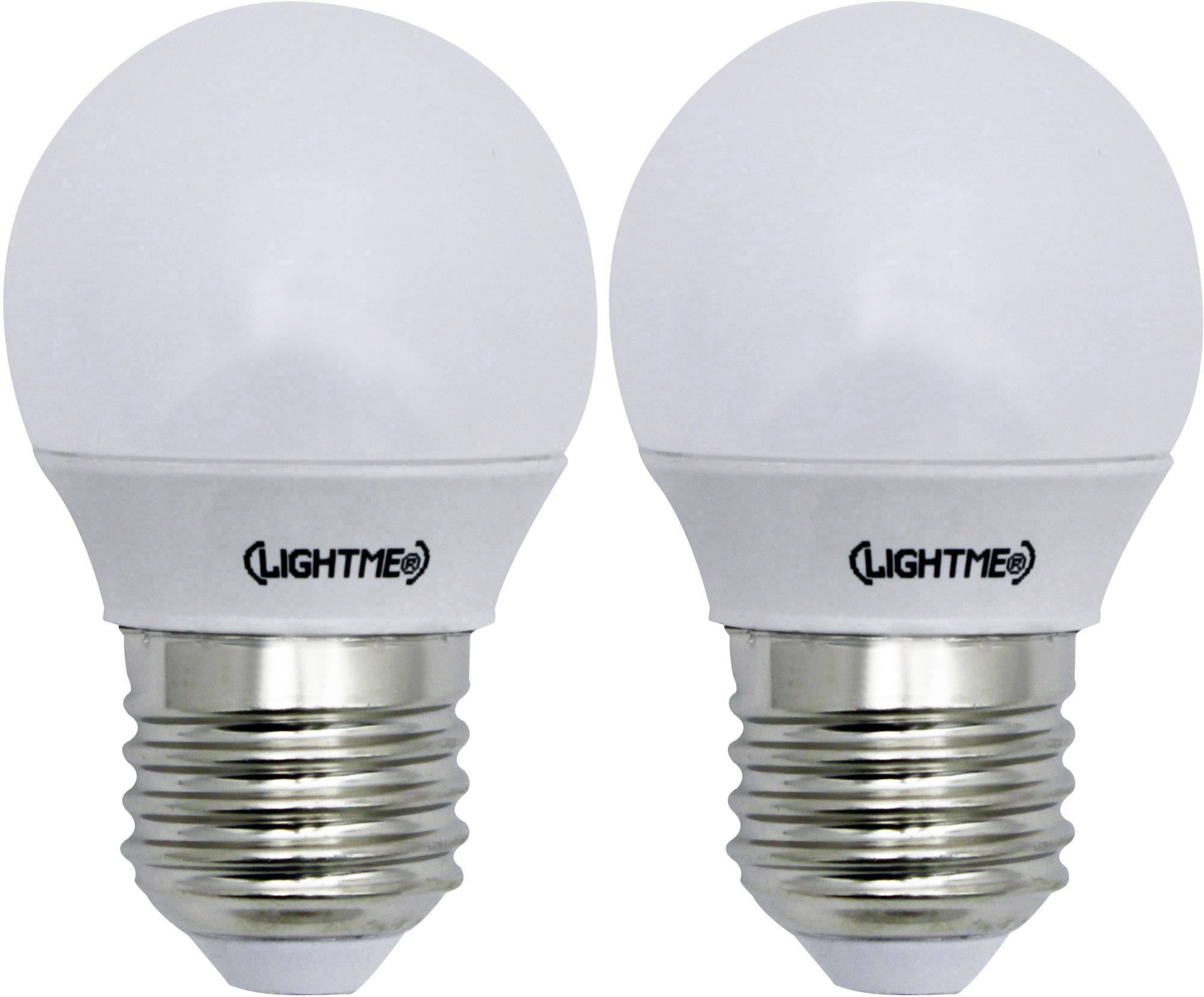 Dvije bijele LED žarulje jedna do druge, sa srebrenim vijčanim postoljem.