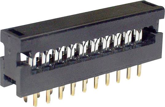 Crni konektorski priključak sa 20 zlatnih pins-ova, pogodan za elektroničke međusprežne spojeve na pločicama u tehničkim primjenama.