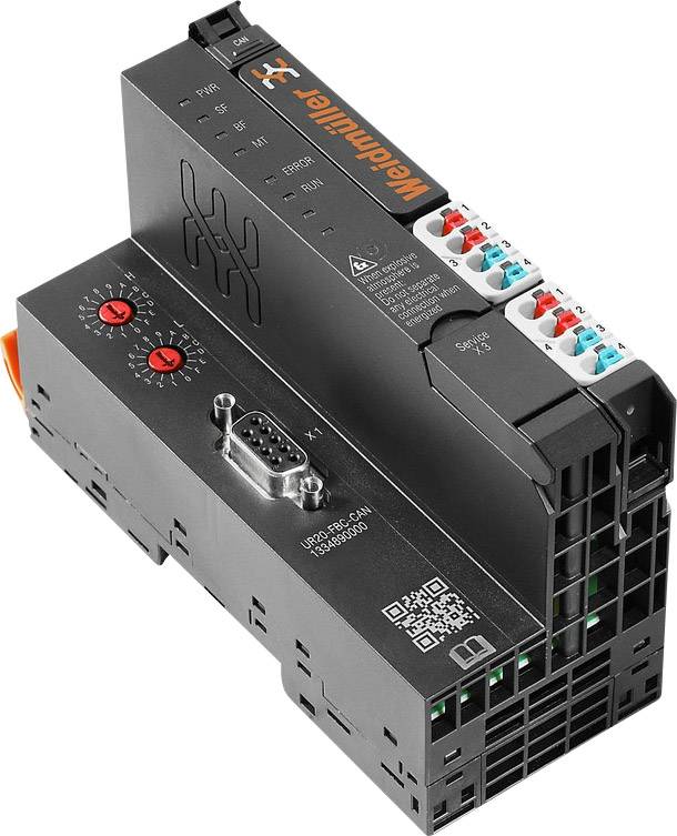 Električki modul s više priključaka, okretnim regulatorima i serijskim sučeljem, pogodan za industrijske primjene.