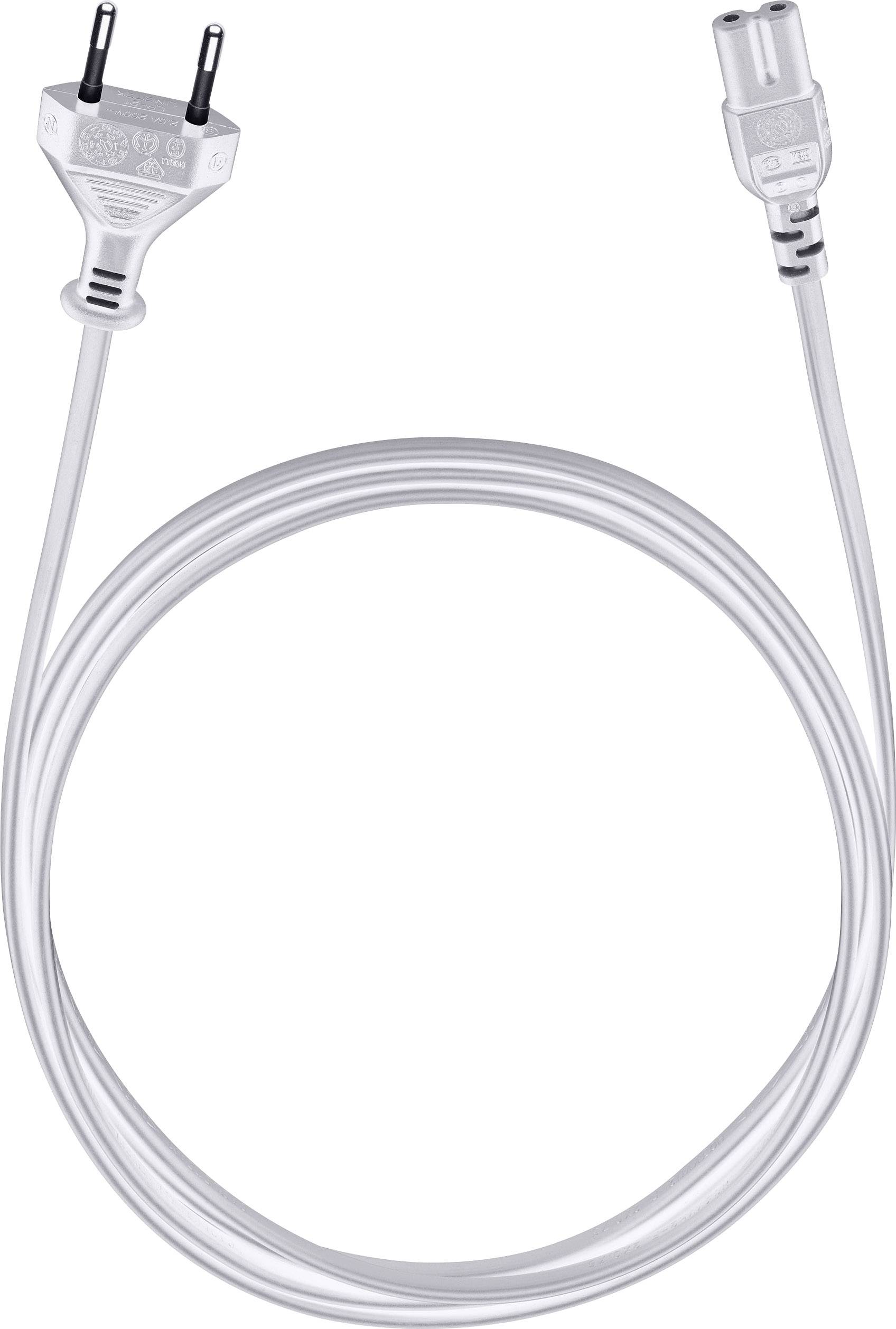 struja priključni kabel [1x europski muški konektor - 1x ženski konektor za manje uređaje c7] 1.50 m bijela Oehlbach Powercord C 7