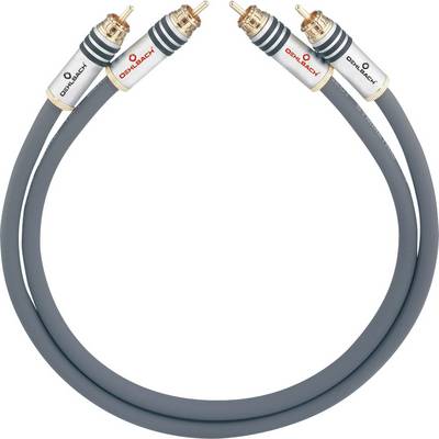 Dvije sive audio kabele sa zlatnim utičnicama i crveno-crnim oznakama, pogodne za visokokvalitetne audio priključke.