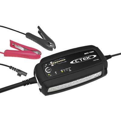 CTEK punjač baterija MX5 10EC s LED indikatorom i krokodil klemama za punjenje i održavanje akumulatora vozila.