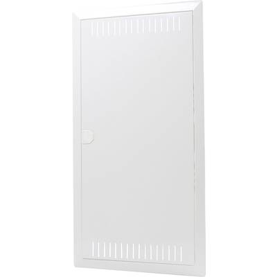 Bijela metalna vrata s ventilacijskim otvorima, vjerojatno za ormar s upravljačkim ili razvodnim uređajima.