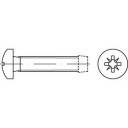 Dijagram šestorundnog vijčanog profila s križnom listastom formom u čeonom prikazu i cilindričnom bočnom stranom.