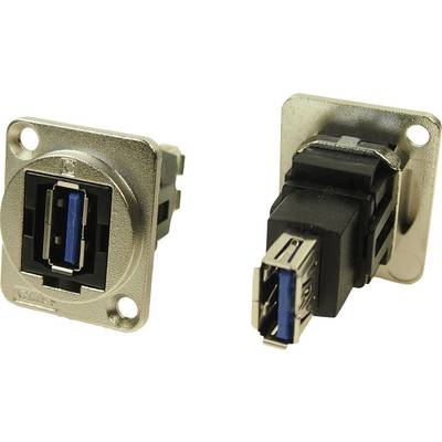 Dva USB 3.0 priključka u metalnom kućištu, jedan frontalno i drugi sa strane, prikazuju rupe za učvršćivanje za montažu.