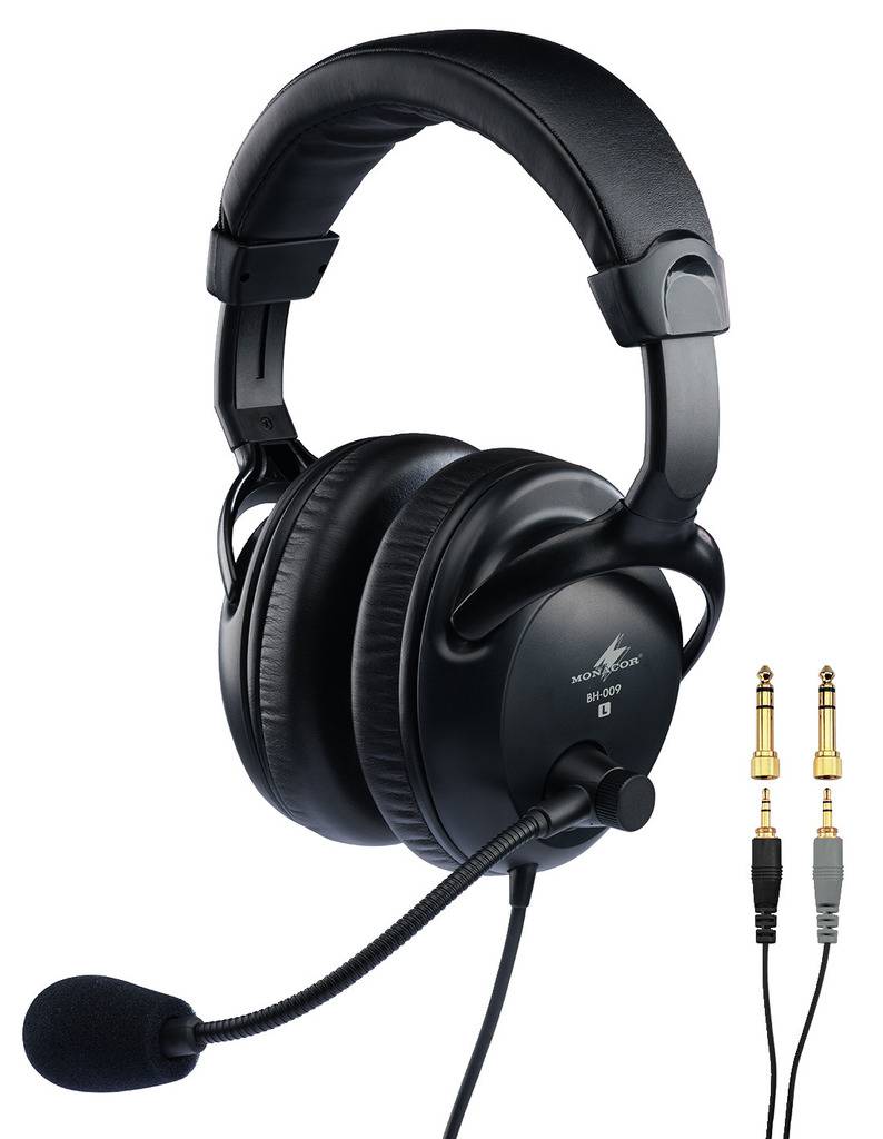 Headset Zangmicrofoon Monacor BH-009 Zendmethode:Kabelgebonden Incl. windkap