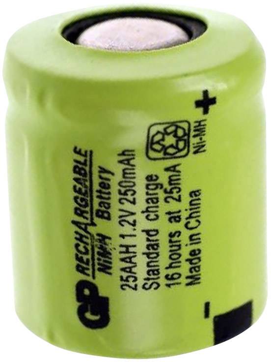 GP  IND25AAHB Pile rechargeable sp&eacute;ciale 1/3 LR6 (AA) flat-top NiMH 1.2 V 250 mAh 1 pc(s) 
