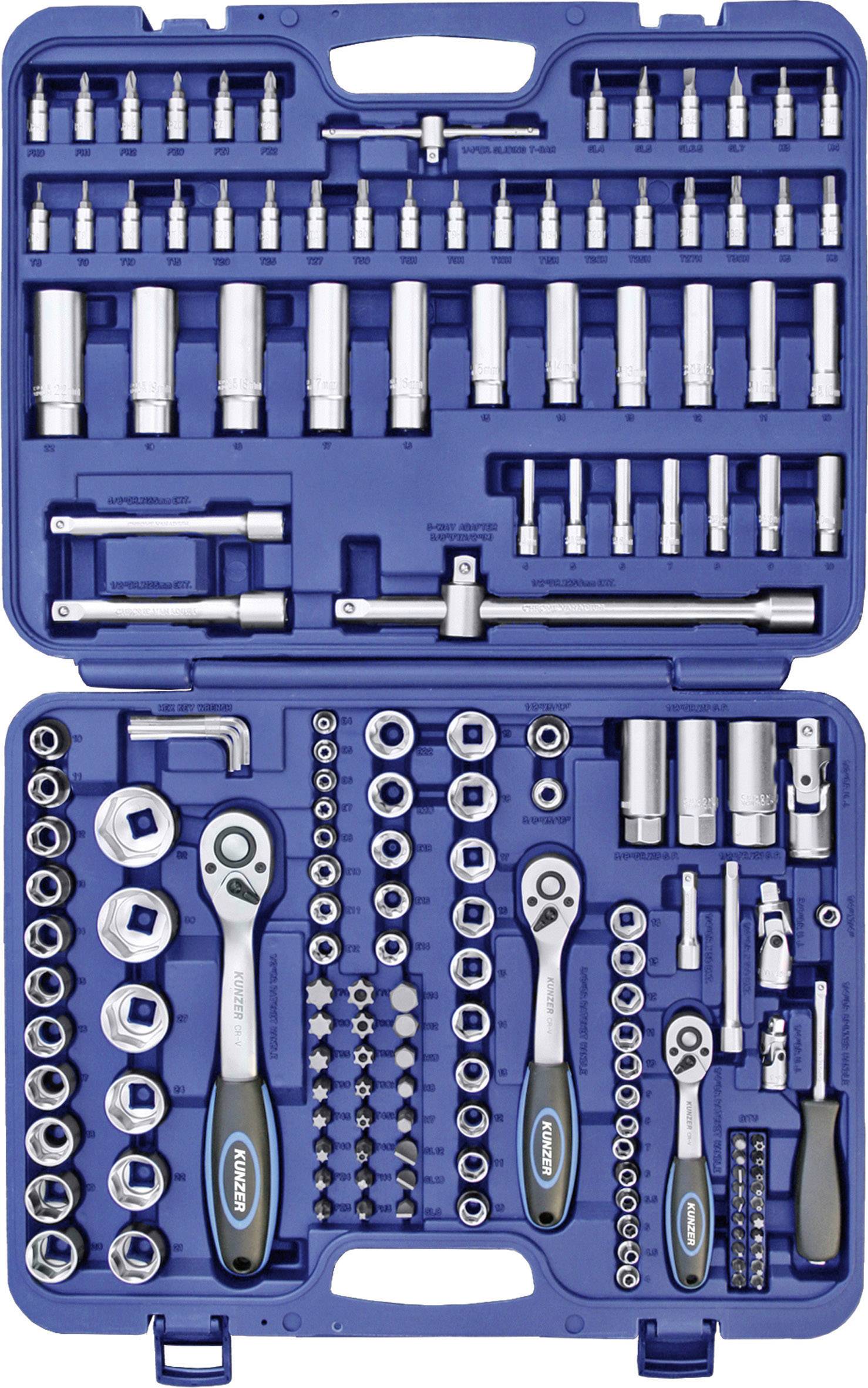 Kunzer 7SS172 Dopsleutelset Metrisch 1/4 (6,3 mm), 1/2 (12,5 mm), 3/8 (10 mm)