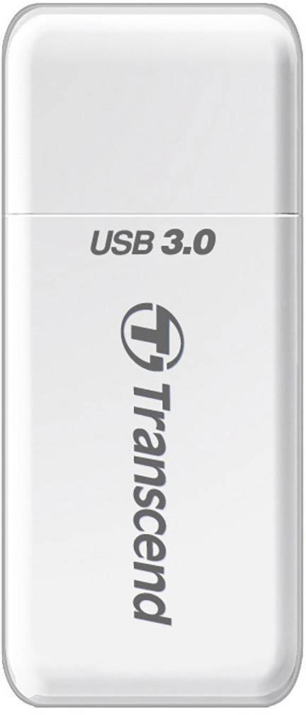 Bijeli USB 3.0 stick marke 'Transcend'.