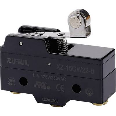 Crni mikroprekidač s natpisom 'XZ-15GW22-B', pogodan za 15A, 125/250VAC primjene.