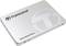 Transcend Solid State Drive u srebrnoj boji s logom i natpisom na gornjoj strani.