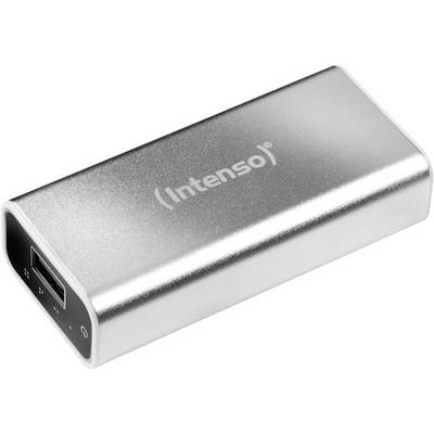 Srebrna prijenosna powerbank baterija tvrtke 'Intenso' s USB priključkom, pogodna za punjenje mobilnih uređaja tijekom putovanja.