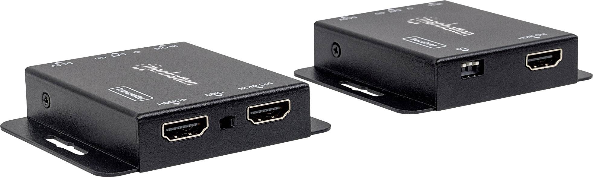 Manhattan 207461 Extender (verlenging) HDMI, Gigabit-LAN (1 Gbit/s) Via netwerkkabel RJ45 50 m