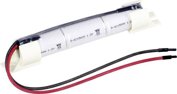 Mexcel Inline Halter L1x3 aku-pack 3x Sub-C pogodan za visoke temperature, kabel, Flat-Top NiCd 3.6 V 1500 mAh