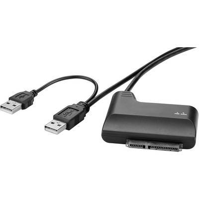Vanjski adapter za tvrdi disk s USB priključcima i SATA priključnim kabelom, pogodan za povezivanje unutarnjih pogona s računalom.