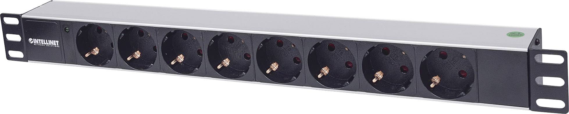 Intellinet 714037 19 inch Stekkerdoos voor patchkast 1.5 HE Geaarde contactdoos Zwart