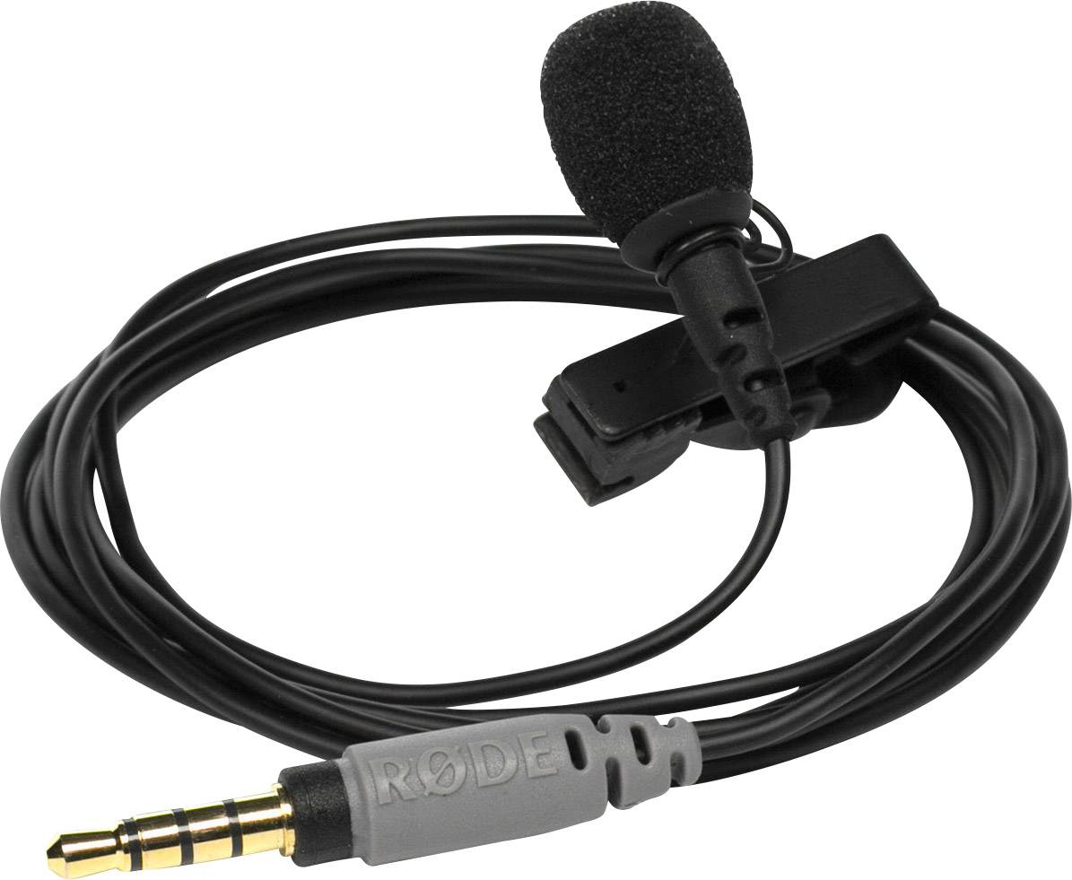 Crni lavalier mikrofon s kopčom i 3,5 mm utičnicom za audio snimanje ili komunikaciju.