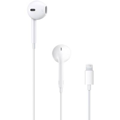 Bijele žičane slušalice koje se uvlače u uho s Lightning priključkom, pogodne za Apple uređaje.