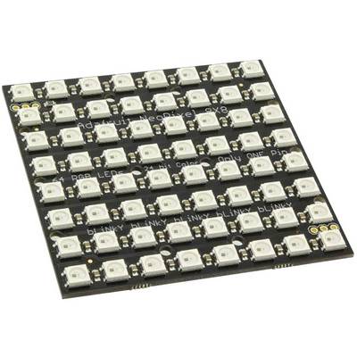 LED matrica ploča s 8x8 svjetlećim diodama, pogodna za RGB primjene, crni PCB dizajn, podržava individualno upravljanje osvjetljenjem.