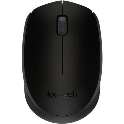 Crna bežična računalna miš s kotačićem za pomicanje i logotipom 'Logitech' na prednjoj strani.