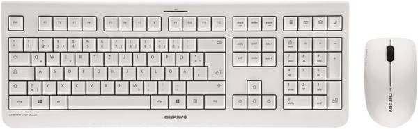 CHERRY DW 3000 bežični tipkovnica, set miša funkcija džepnog kalkulatora, Hotkey funkcija, tihe tipke, tipke miša, s numeričkom tipkovnicom njemačka, qwertz bijela