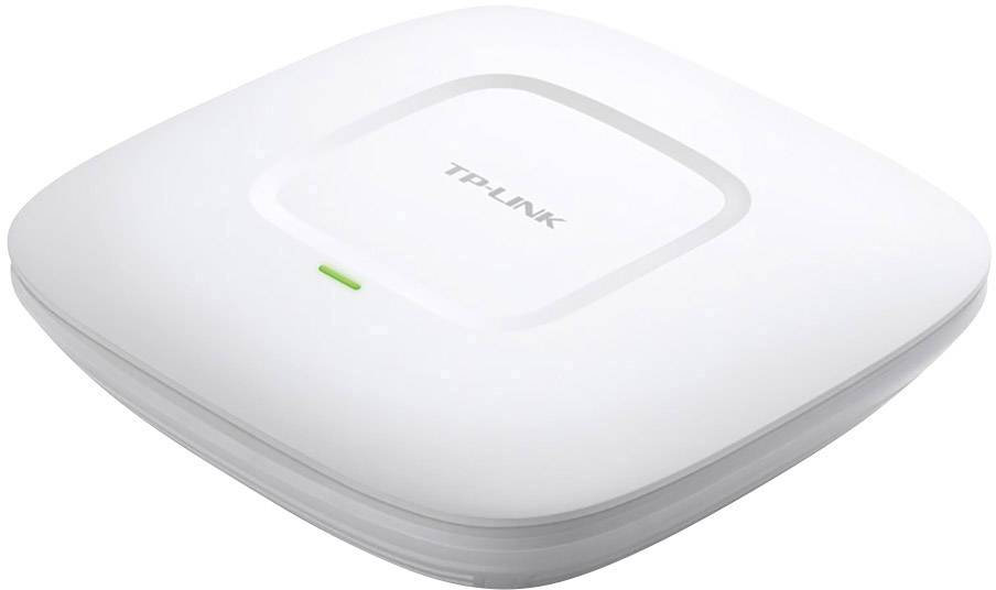 Bijeli TP-Link WLAN usmjerivač s zelenom indikatorskom lampom na vrhu, pogodan za montažu na strop.