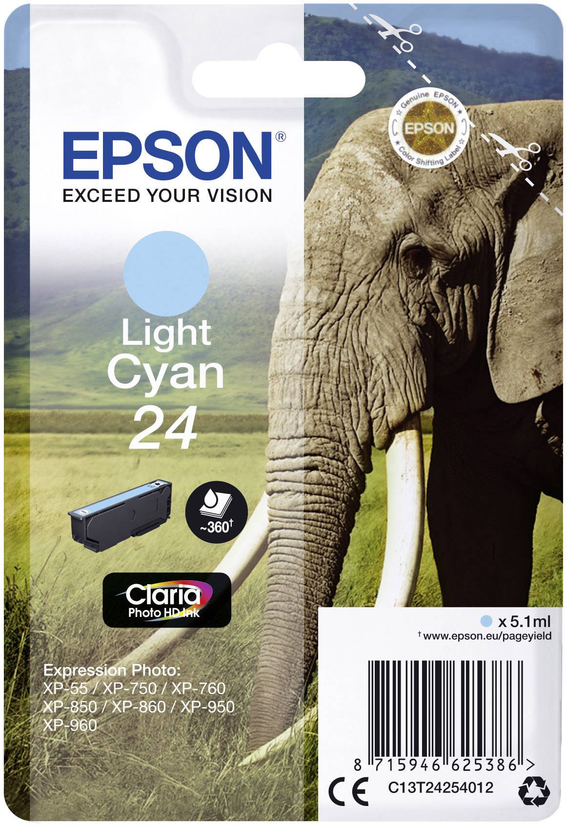 EPSON C13T24254012 Cyan originale - vue 2