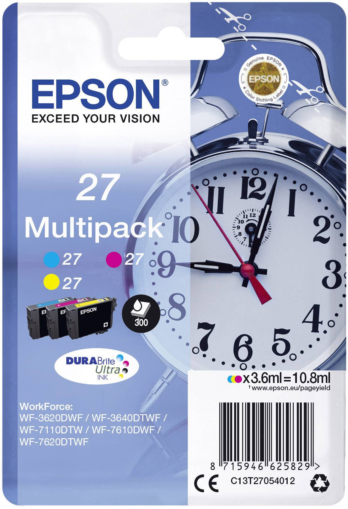 Cartouche dencre EPSON Multipack T2705 Cyan Jaune DURABrite Ultra Pack de 3 - vue 9