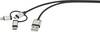 Renkforce USB kabel USB 2.0 USB-A utikač, USB-C® utikač, USB-Micro-B utikač, Apple Lightning utikač 0.50 m tamnosiva obložen RF4600467