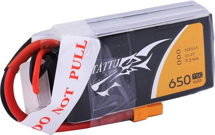 Tattu lipo akumulatorski paket za modele 11.1 V 650 mAh Broj ćelija: 3 75 C softcase XT30