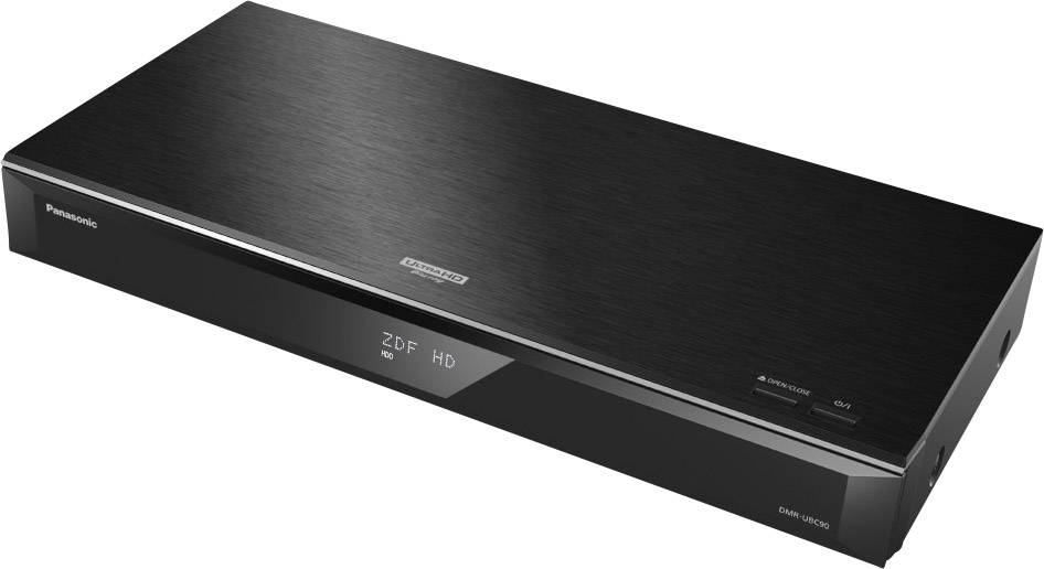 Crni HD Blu-ray player sa sjajnom površinom i logom Panasonic sa strane.