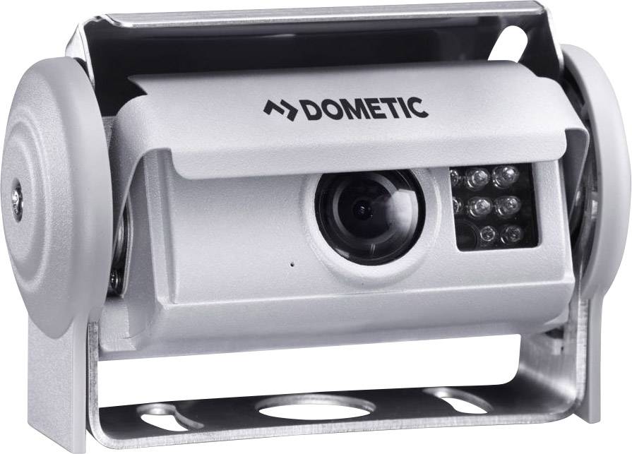 Kamera marke 'Dometic' s čvrstim kućištem i ugrađenim LED lampama, podesna za nadzor ili upotrebu u vozilima.