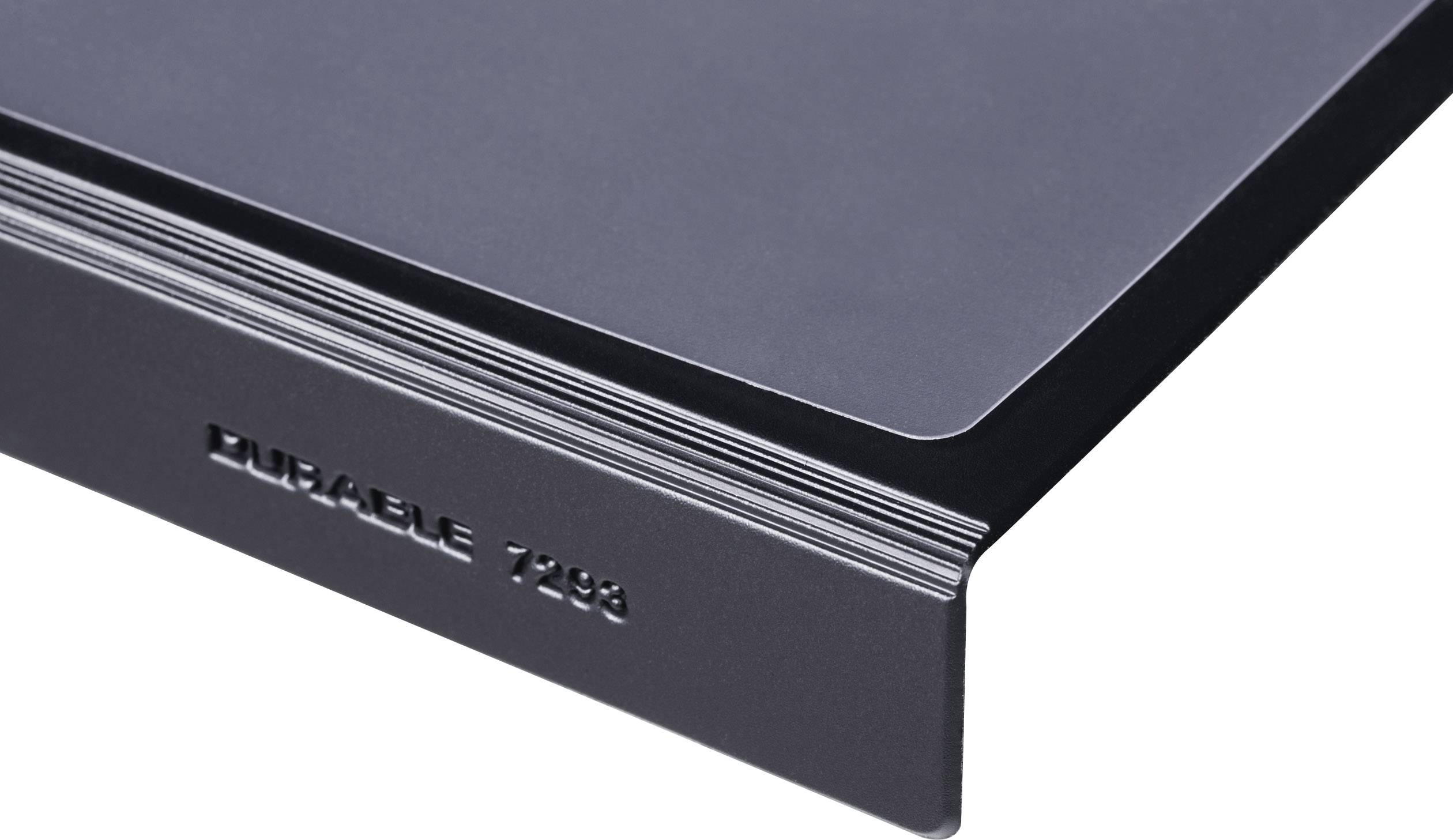 Crna, pravokutna plastična podloga s utisnenom oznakom 'DURABLE 7293' na prednjoj strani.