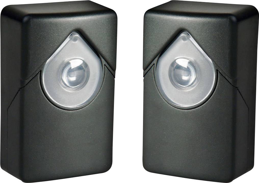 Dva crna elektronička uređaja s kružnim lećama u sredini, smještena jedan do drugoga, vjerojatno senzori.