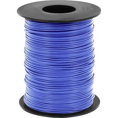 Plavi žica na plastičnoj špuli, vjerojatno za električne ili rukotvorske namjene.