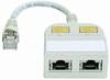 Telegärtner RJ45 ISDN Y-adapter [2x RJ45-utičnica - 1x RJ45-utikač] 15.00 cm svijetlosiva (RAL 7035)